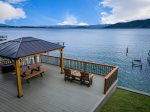 Beautiful gazebo with chairs and table overlooking Lake Pend Oreille
